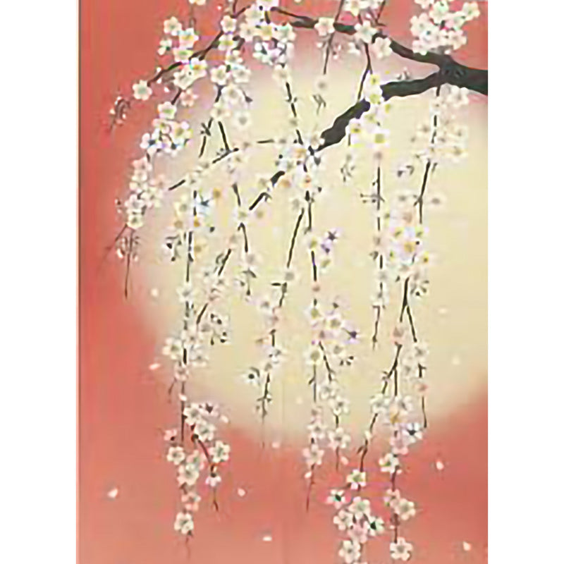 Noren Curtain (Japanese Style/Weeping Cherry Blossom & Moon/85x150cm/SMCol(s): Red,White)