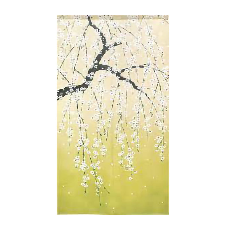 Noren Curtain (Japanese Style/Weeping Cherry Blossom Young Leaves/85x150cm/SMCol(s): Green,White)