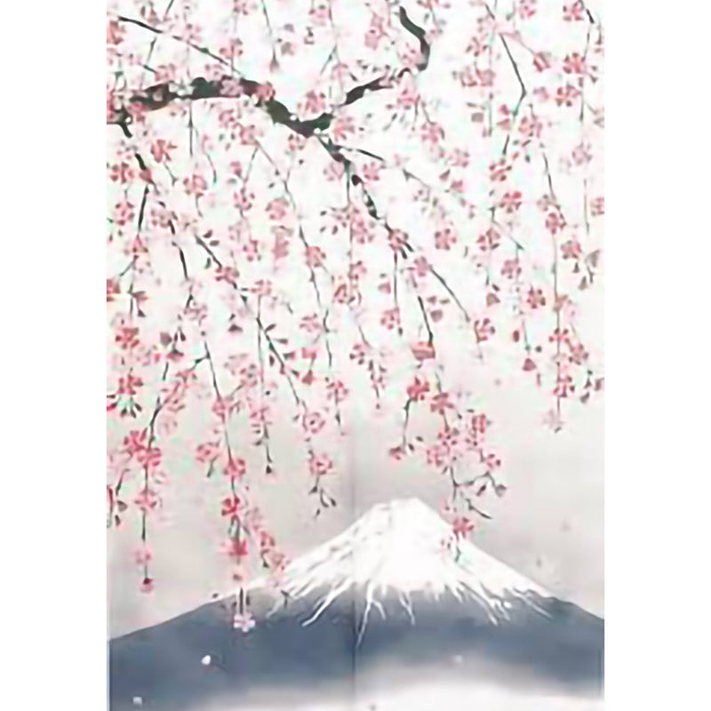 Noren Curtain (Japanese Style/Weeping Cherry Blossom & Fuji/85x150cm/SMCol(s): Pink,Blue)