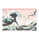 Japanese Style Katsushika Hokusai White Wave Cherry Blossom Noren Curtain