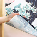 Japanese Style Katsushika Hokusai White Wave Cherry Blossom Noren Curtain