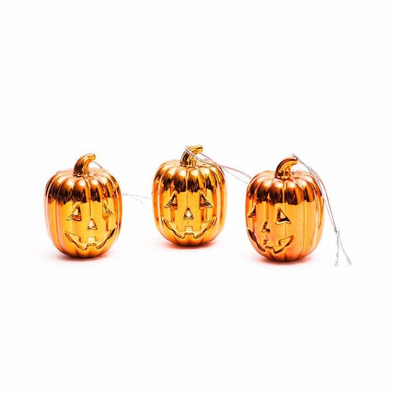 Jack-o-Lantern Ornaments (Polystyrene/Polypropylene/Pumpkin/3pcs)