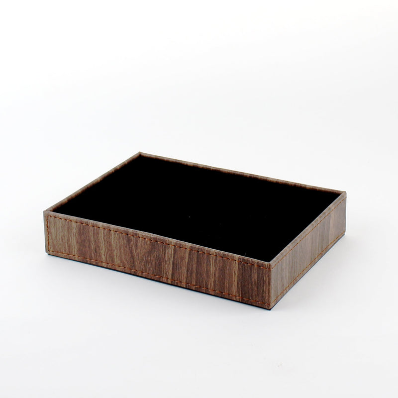 Faux Leather Woodgrain Desk Organizer (M)