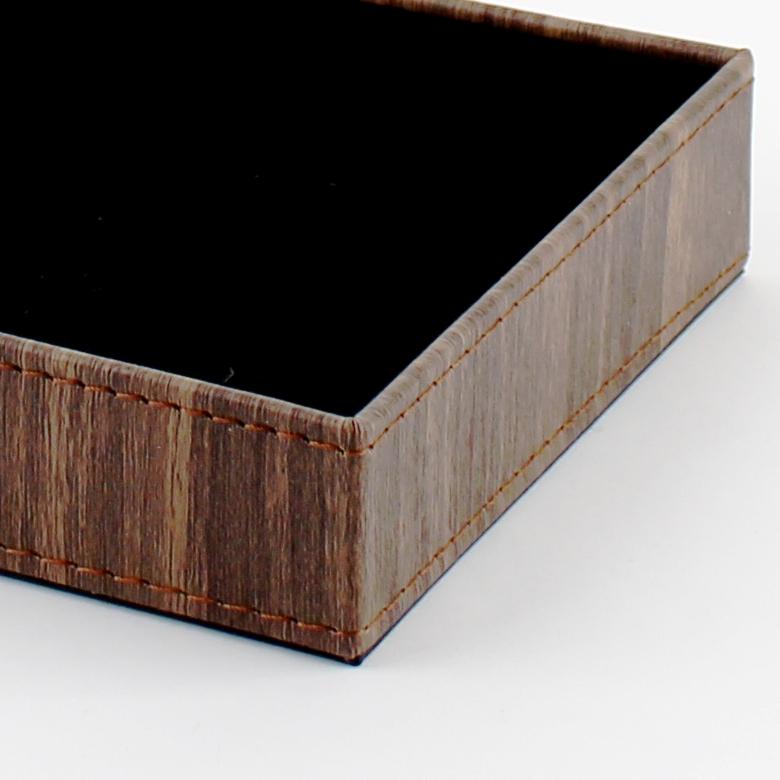 Faux Leather Woodgrain Desk Organizer (M)