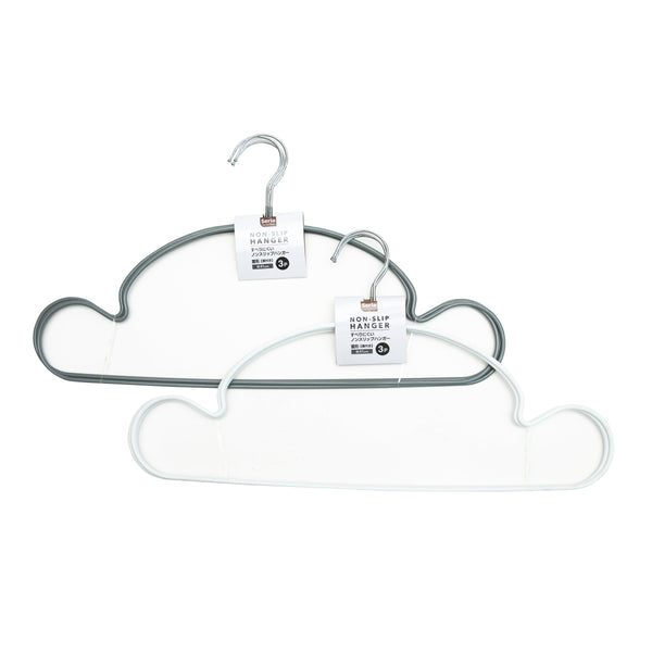 Clothes Hangers (PVC/Non-Slip/Cloud-Shaped/41x21cm (3pcs)/SMCol(s): White/Grey)