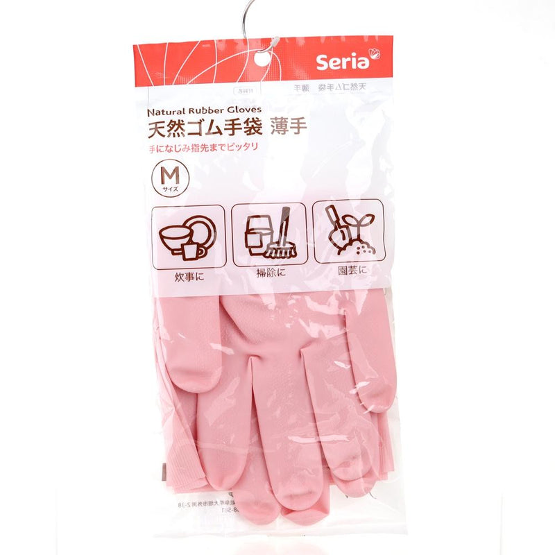 Rubber Gloves -M (Rubber/M/Thin/Pink/20.2x30cm (1pr))