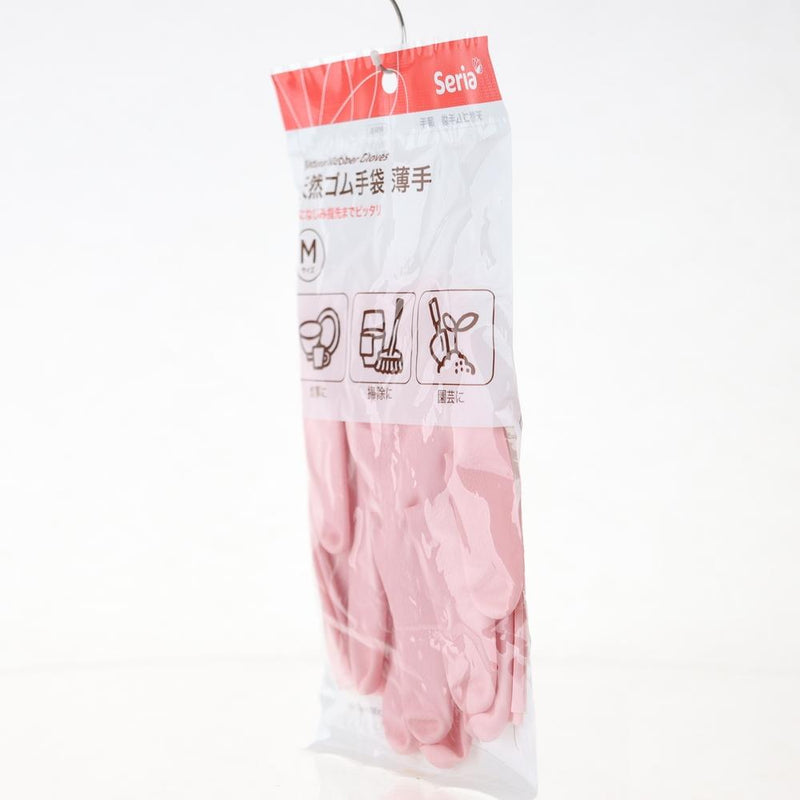 Rubber Gloves -M (Rubber/M/Thin/Pink/20.2x30cm (1pr))