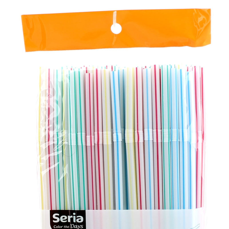 Disposable Plastic Straws (Flexible/Colourful/21cm/d.0.6cm (100pcs))