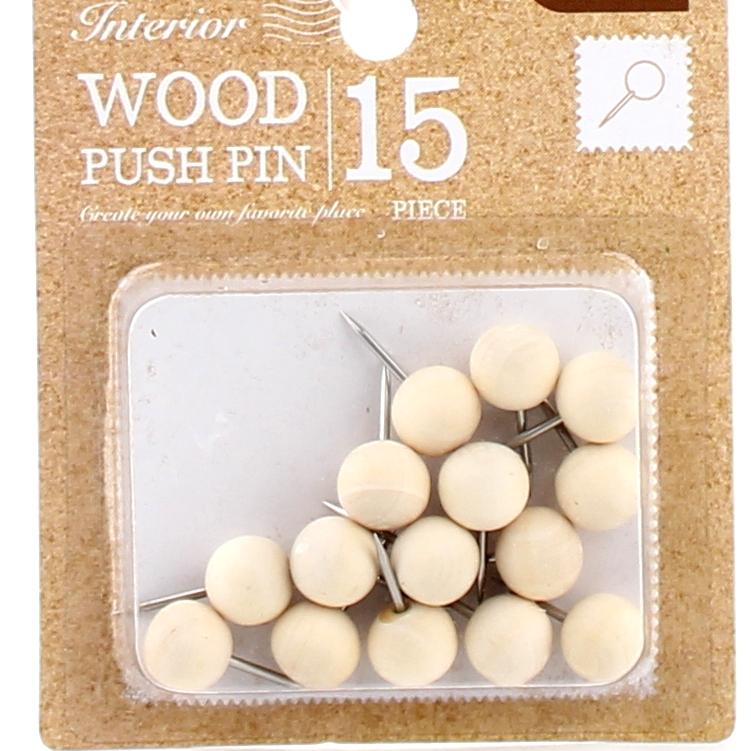 Push Pins (Wood/LT BN*BN/2cm (15pcs))
