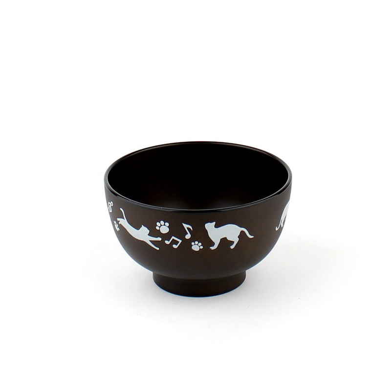 Lacquer Bowl (Microwavable/Women/Cat/BK*BN/d.10.5x6.4cm)