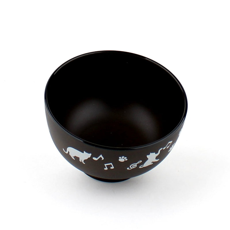 Lacquer Bowl (Microwavable/Women/Cat/BK*BN/d.10.5x6.4cm)
