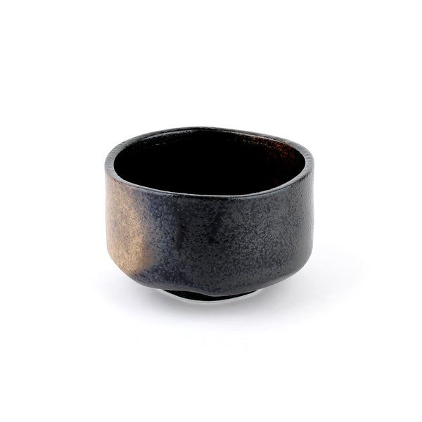Matcha Tea Bowl (Ceramic/Black Sand/Gold/H7.6cm/d.12.2cm)
