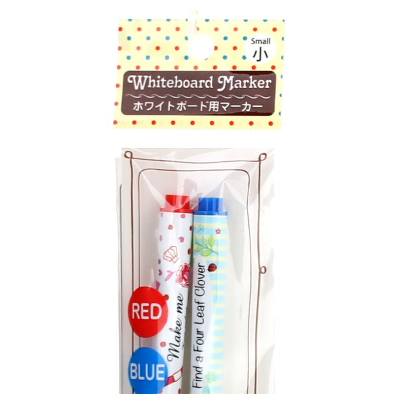 Whiteboard Marker (PP/w/Magnet*w/Eraser/RD/BL/S:11.8x1.1x1.4cm (2pcs))