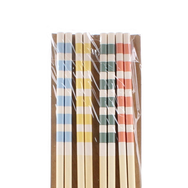 Long Wooden Chopsticks with Stripes (4 Pairs)