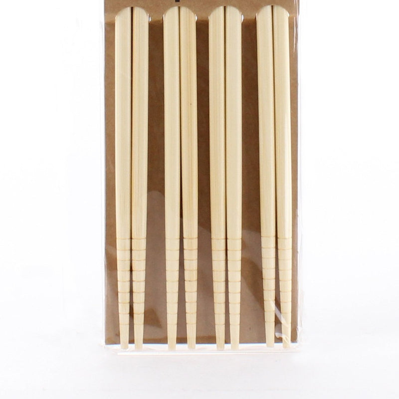 Long Wooden Chopsticks with Stripes (4 Pairs)