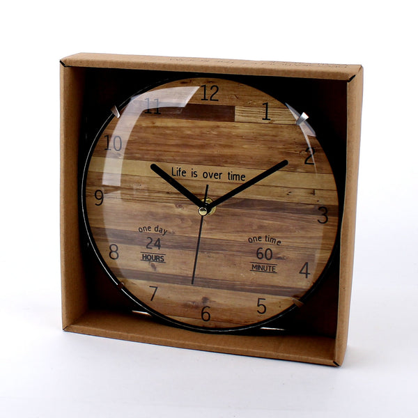 "Life is over time" Wood Wall Clock (d.20cm)
