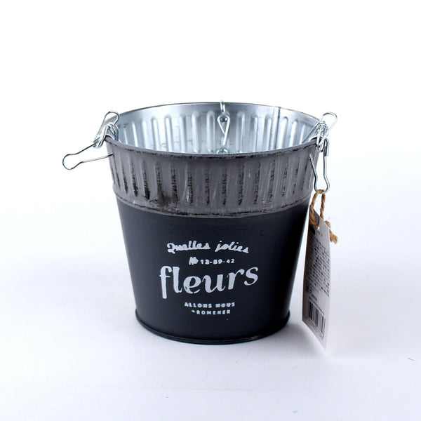 Hanging Tin Planter Pot (Navy)