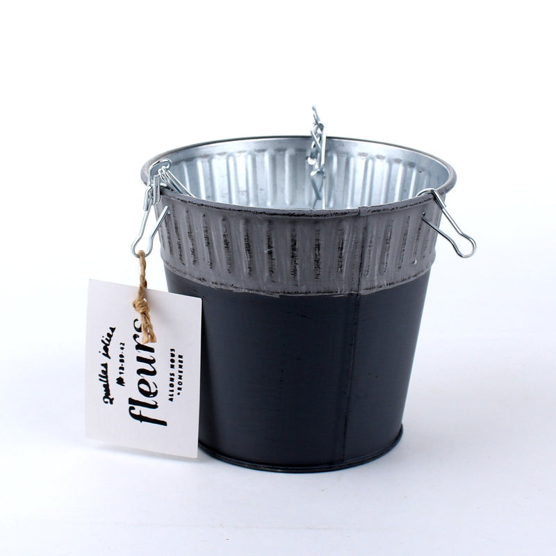 Hanging Tin Planter Pot (Navy)