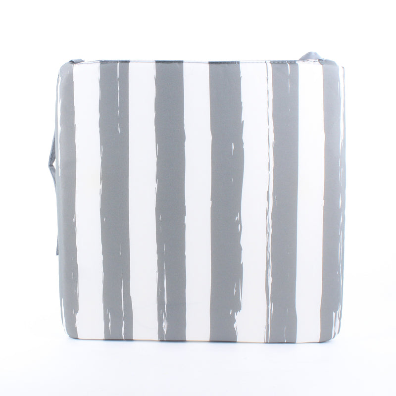 Grey Striped Seat Cushion