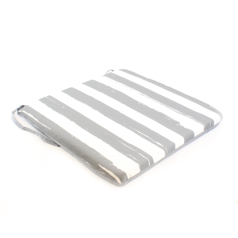 Grey Striped Seat Cushion