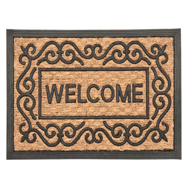 "Welcome" Rectangle Coir Door Mat
