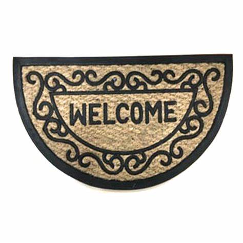 "Welcome" Semicircle Coir Door Mat