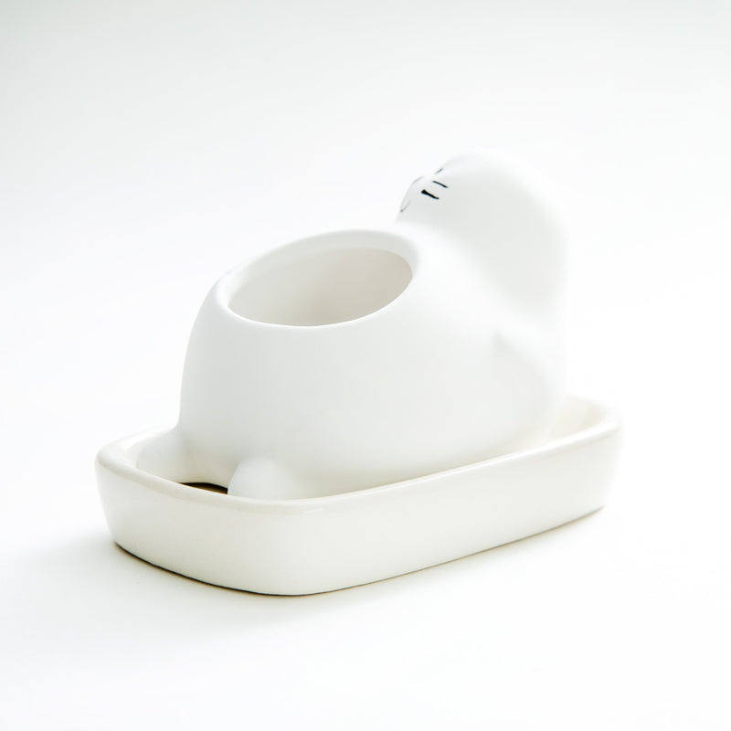 Humidifier (Ceramic/Unglazed Pot/Plump Belly Seal/6.1x8.5cm/SMCol(s): White)