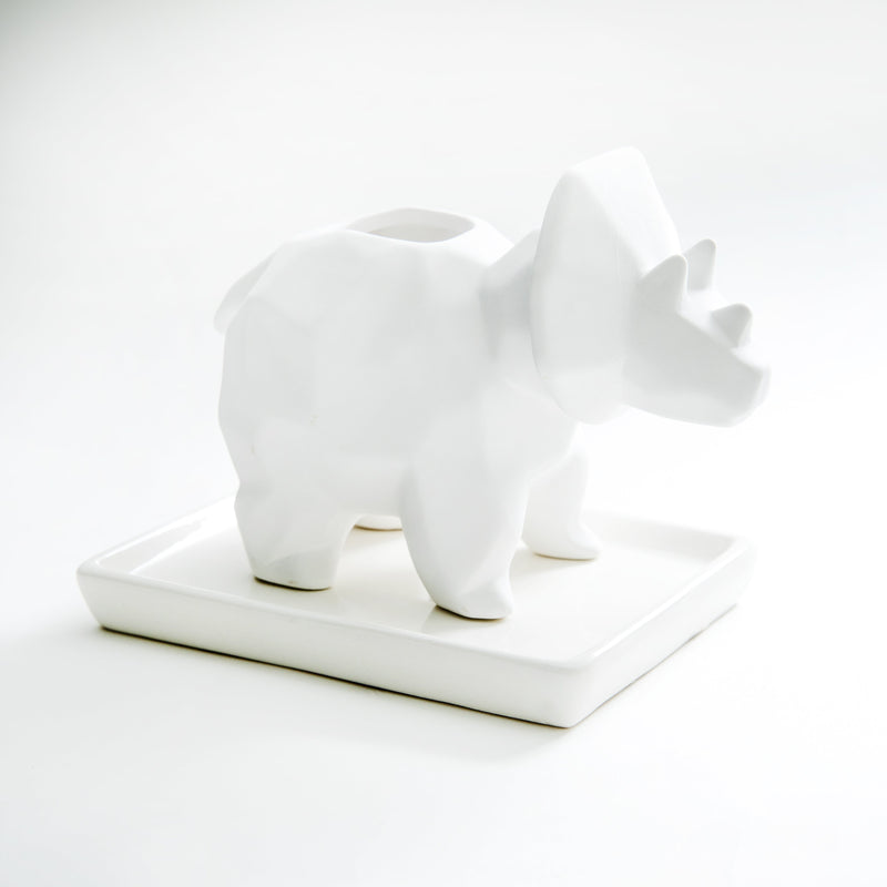 Humidifier (Ceramic/Unglazed Pot/Triceratops/5.7x10.3x12.5cm/SMCol(s): White)