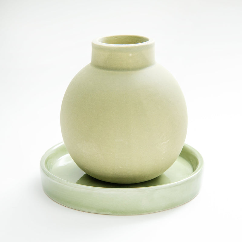 Humidifier (Ceramic/Unglazed Pot/Flower Pot/10cm/Ø9cm/SMCol(s): Green)