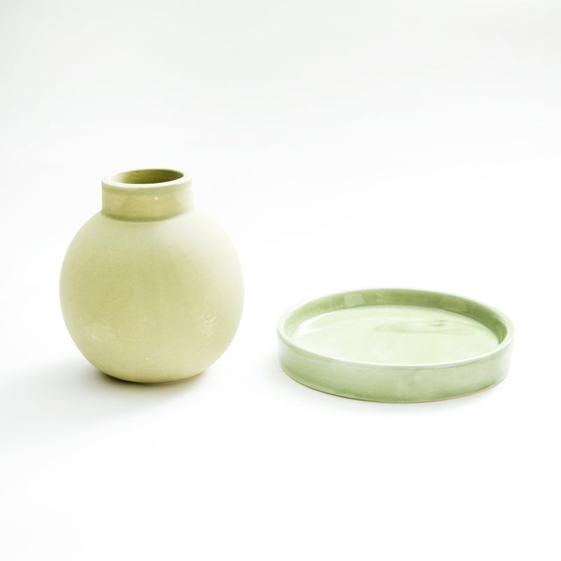 Humidifier (Ceramic/Unglazed Pot/Flower Pot/10cm/Ø9cm/SMCol(s): Green)