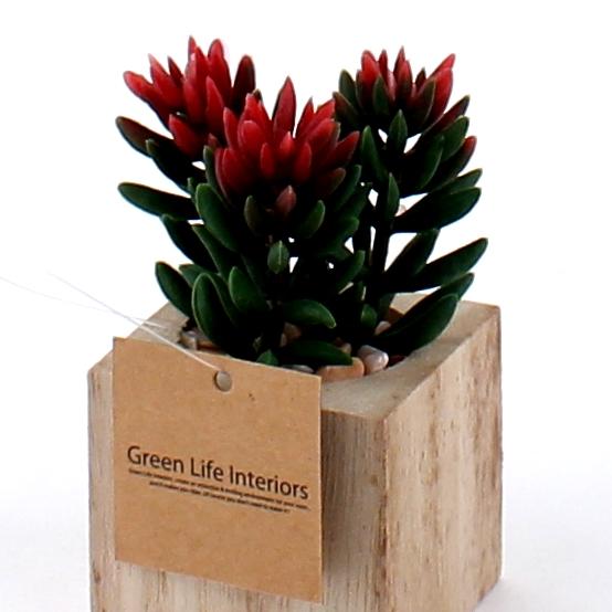 Artificial Plant with Wooden Box Style E