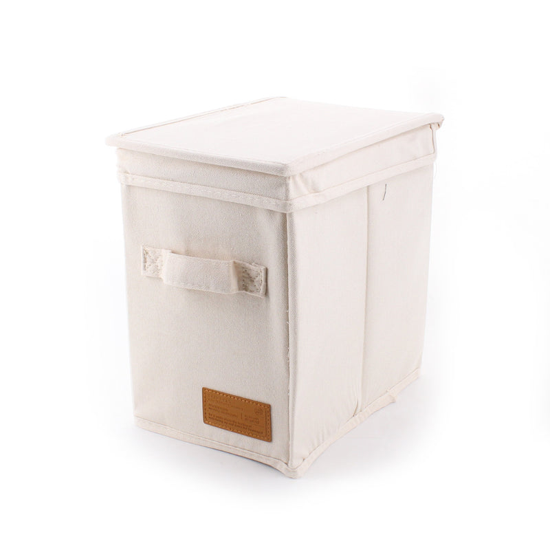 Canvas-Style Tall Storage Box with Lid