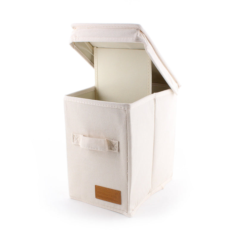 Canvas-Style Tall Storage Box with Lid