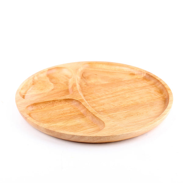 Dish (Rubber Wood/3-Sections/Round)