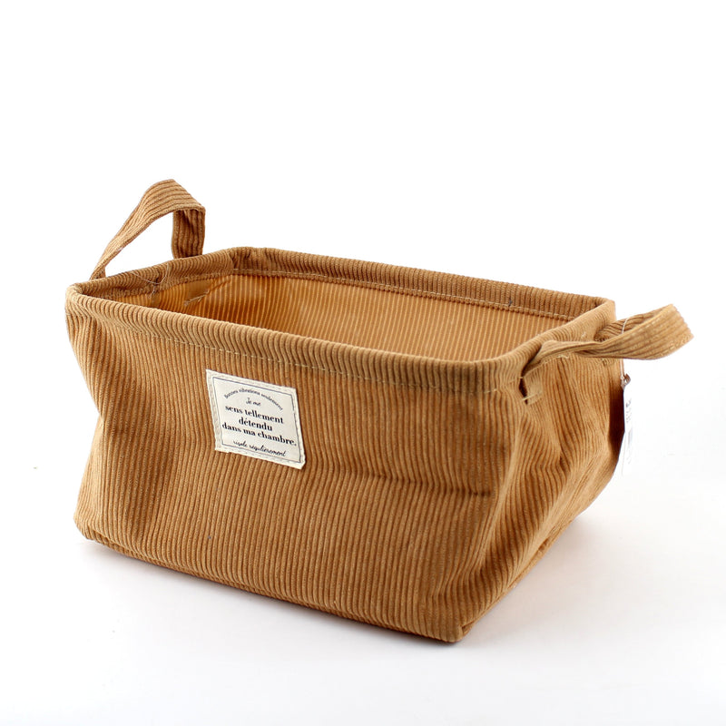 Fabric Basket (Corduroy/Square/20x28x16cm)