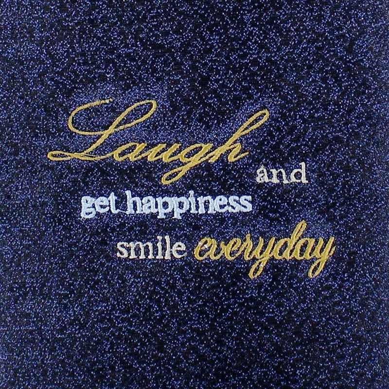 "Laugh and Smile everyday" Glitter Shoulder Bag (Long)