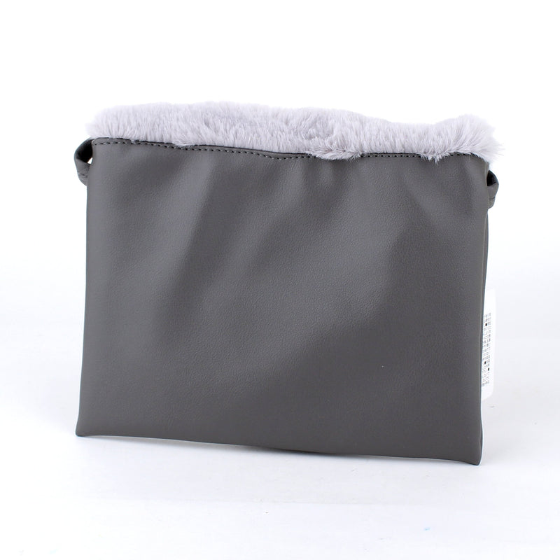 Mini Furry Flap Shoulder Bag (Grey)