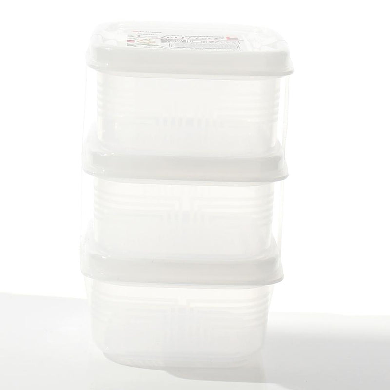 Plastic Food Container (Microwavable/Square/CL/8x8x4.5cm / 200mL (3pcs))