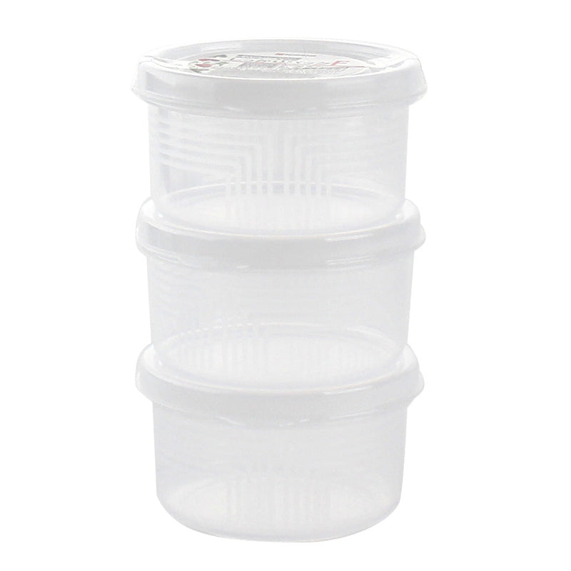 Plastic Food Container (Microwavable/Round/CL/8.4x?4.5cm / 180mL (3pcs))