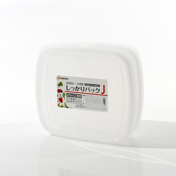 Plastic Food Container (Microwavable/Rect/CL/14.2x12.6x3.3cm / 400mL (2pcs))