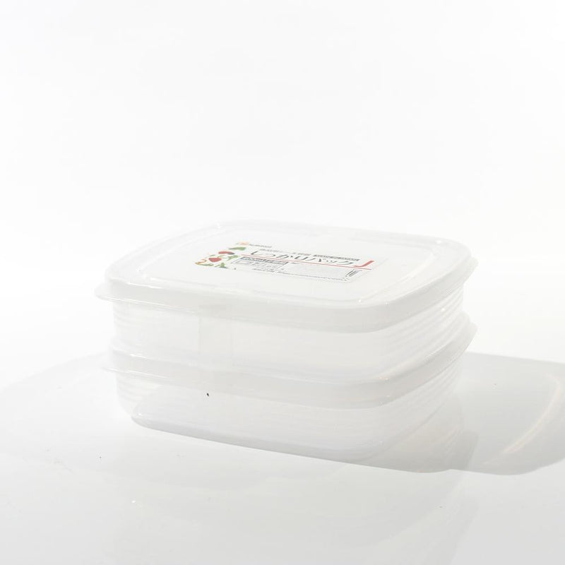 Plastic Food Container (Microwavable/Rect/CL/14.2x12.6x3.3cm / 400mL (2pcs))