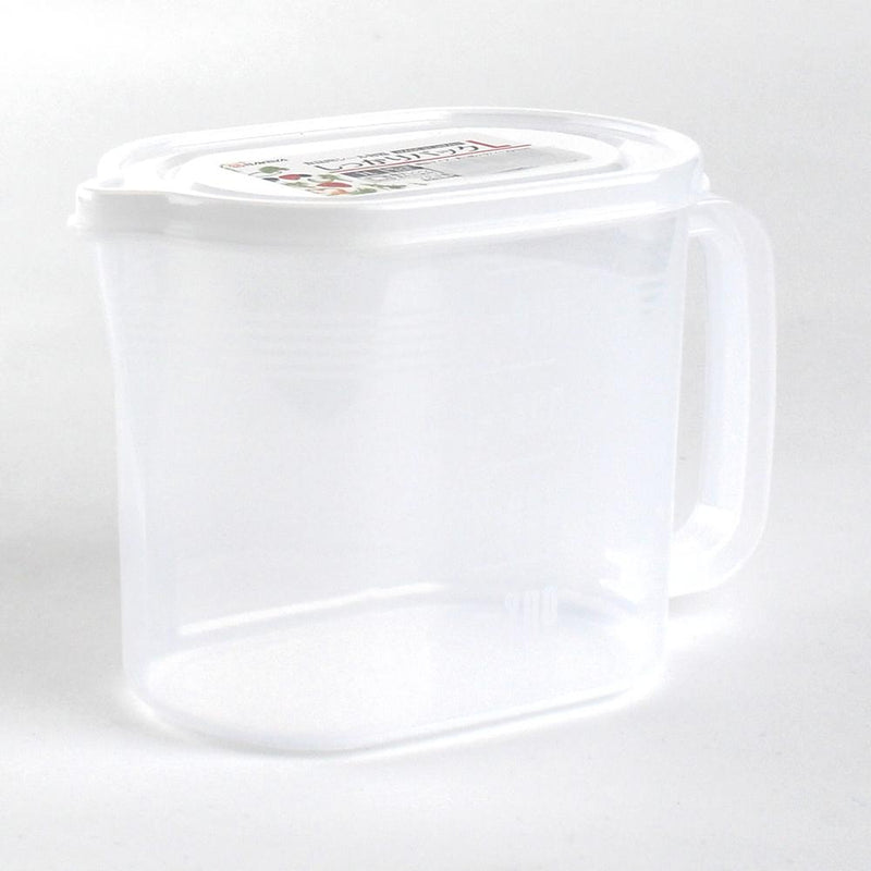 Plastic Liquid Container (Microwavable/Oval/CL/9.7x18x12cm / 1L)