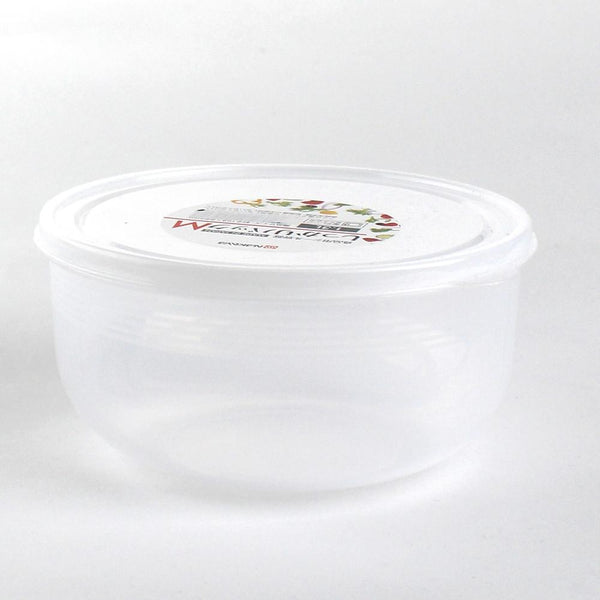 Plastic Food Container (Microwavable/Round/CL/8.4x?16.8cm / 1.3L)