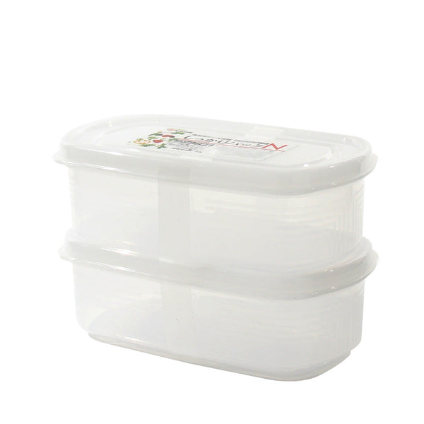 Plastic Food Container (Microwavable/Oval/CL/14.2x7.9x4.6cm / 300mL (2pcs))