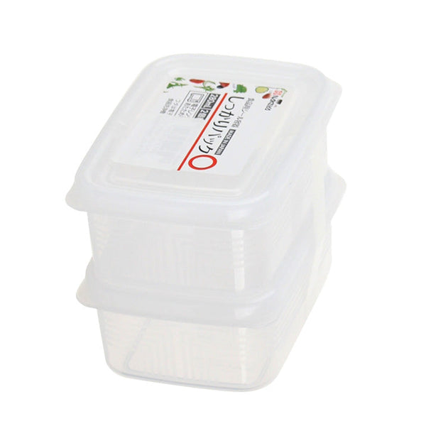 Plastic Food Container (Microwavable/Rect/CL/11.2x8.2x4.6cm / 280mL (2pcs))