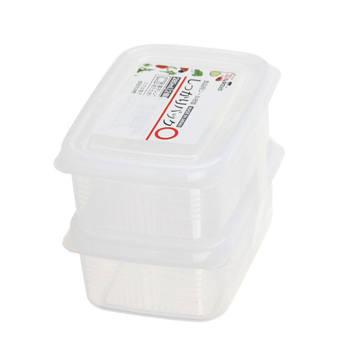 Plastic Food Container (Microwavable/Rect/CL/11.2x8.2x4.6cm / 280mL (2pcs))