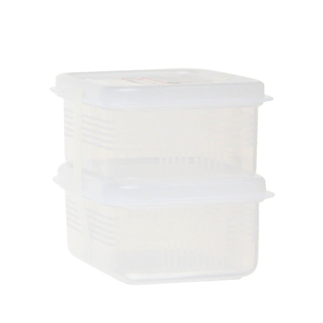 Plastic Food Container (Microwavable/Rect/CL/11.2x8.2x4.6cm / 280mL (2pcs))