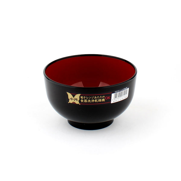 Lacquer Bowl (Microwavable/RD/BK/d.13.6x8.1cm)