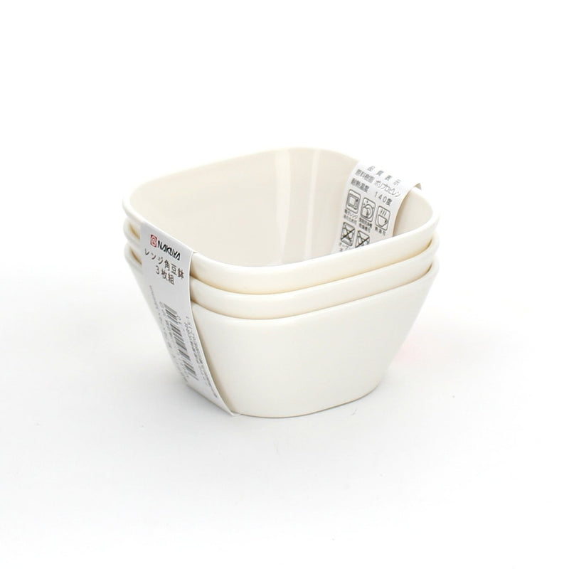 Bowl (PP/Square/WT/7.9x7.9cm / 120mL (3pcs))