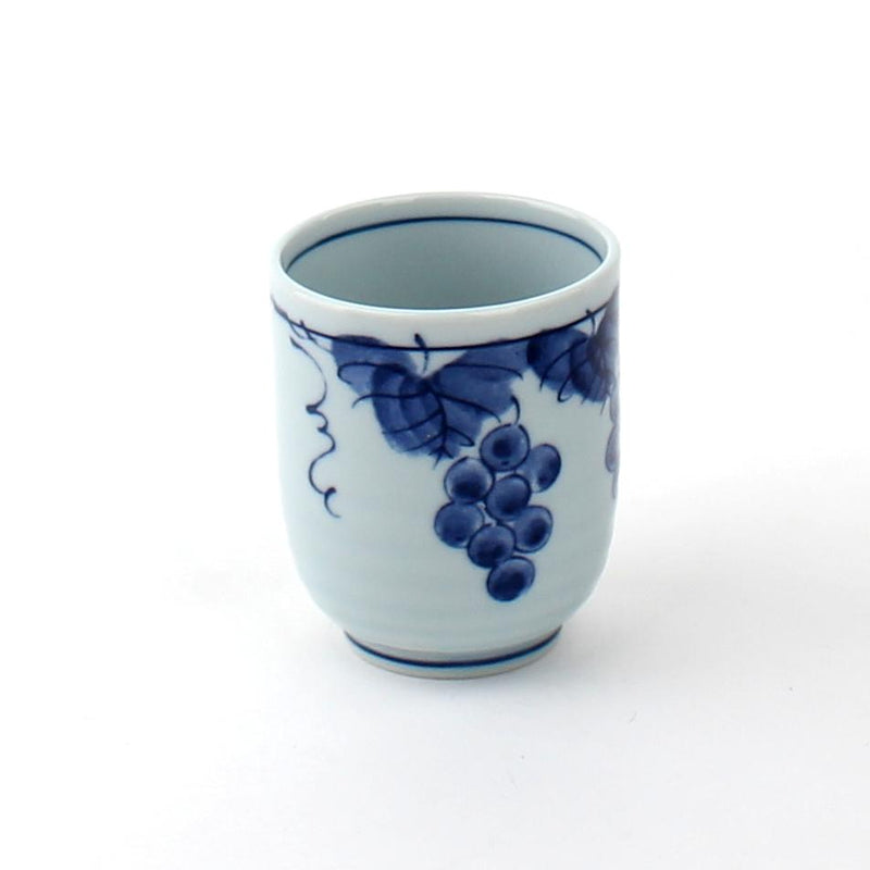 Tea Cup (Microwavable/Grapes*Lines*2-Types/BL/WT/d.6.4x7.7cm)